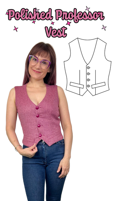 Polished Professor Vest or Vest Dress PDF Sewing Pattern